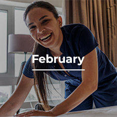 Button for February issue of the newsletter.